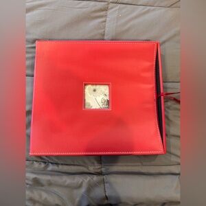 Red Faux Leather Scrapbook Binder + Flower Garden Elegant Scrapbooking Kit